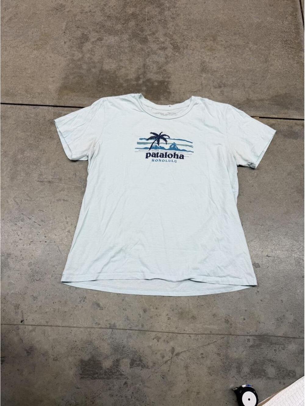 vintage patagonia pataloha baby blue shirt size large WOMENS HAS STAIN WOMENS